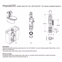 Impuls 250 Twico 1 Dual Flush Valve Toilet Cistern Outlet Valve Replacement