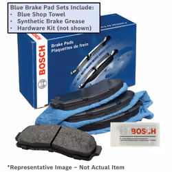 BOSCH BE924H Blue Ceramic Disc Brake Pad Set With Hardware - Compatible With Select Hyundai Azera  Elantra  Sonata  Tiburon  Tucson; Kia Amanti  Magen