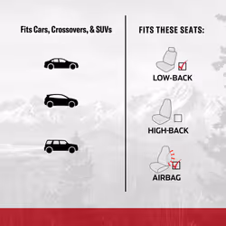 DICKIES 3-Piece Trader Seat Covers  Front and Rear Seat Covers for Cars and SUVs  Heavy-Duty Car Seat Covers  Water-Resistant SUV Seat Cover  Universa
