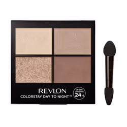 REVLON ColorStay 16 Hour Eyeshadow Quad with Dual-Ended Applicator Brush  Longwear  Intense Color Smooth Eye Makeup for Day & Night  Addictive (500)