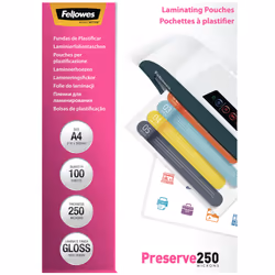 Fellowes A4 Glossy 250 Micron Laminating Pouch - 100 pack - Additional view 6