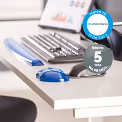 Fellowes Wrist Rest - Crystals Gel Wrist Rest with Non Slip Rubber Base - Ergonomic Mouse Mat Wrist Support, Keyboard Wrist Rest for Computer, Laptop, Home Office Use - Blue - Additional view 4