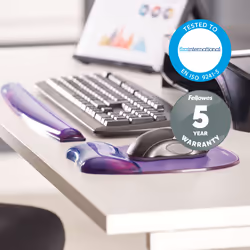 Fellowes Mouse Mat Wrist Support - Crystals Gel Mouse Pad with Non Slip Rubber Base - Ergonomic Mouse Mat for Computer, Laptop, Home Office Use - Compatible with Laser and Optical Mice - Purple - Additional view 4