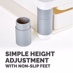 Fellowes Computer Monitor Stand with 3 Height Adjustments - Premium Monitor Riser Plus with Cable Management - Ergonomic Adjustable Monitor Stand for Computers - Max Weight 36KG/Max Size 21" - Platinum - Additional view 7