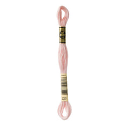 DMC Mouline floss/skein for sewing/embroidery - 8 metres - 225 - Shell Pink, Ultra Very Light
