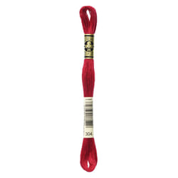 DMC Mouline floss/skein for sewing/embroidery - 8 metres - 304 - Red, Medium