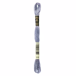 DMC Mouline floss/skein for sewing/embroidery - 8 metres - 318 - Steel Gray, Light