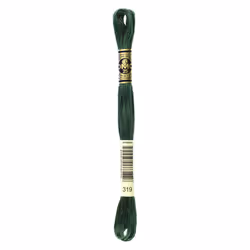 DMC Mouline floss/skein for sewing/embroidery - 8 metres - 319 - Pistachio Green, Very Dark