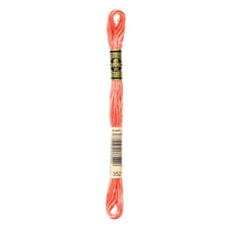 DMC Mouline floss/skein for sewing/embroidery - 8 metres - 352 - Coral, Light