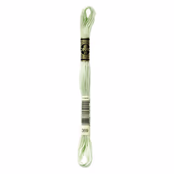DMC Mouline floss/skein for sewing/embroidery - 8 metres - 369 - Pistachio Green, Very Light