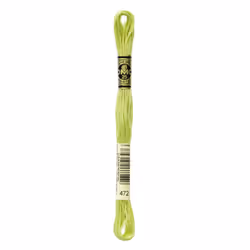 DMC Mouline floss/skein for sewing/embroidery - 8 metres - 472 - Avocado Green, Ultra Light