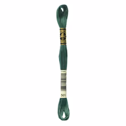 DMC Mouline floss/skein for sewing/embroidery - 8 metres - 561 - Jade, Very Dark