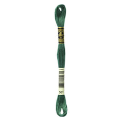 DMC Mouline floss/skein for sewing/embroidery - 8 metres - 561 - Jade, Very Dark