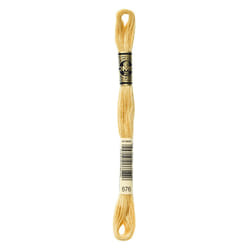 DMC 117-676 Six Stranded Cotton Embroidery Floss  Light Old Gold  8.7-Yard