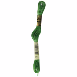 DMC 117-701 Six Stranded Cotton Embroidery Floss  Light Christmas Green  8.7-Yard