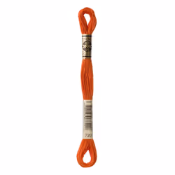 DMC Mouline floss/skein for sewing/embroidery - 8 metres - 720 - Orange Spice, Dark