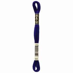 DMC 117-820 6 Strand Embroidery Cotton Floss Very Dark Royal Blue 8.