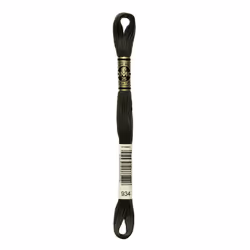 DMC 117-934 6 Strand Embroidery Cotton Floss Black Avocado Green 8.7-Yard