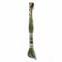 DMC 117-3052 Six Strand Embroidery Cotton Floss  Medium Green Grey  8.7-Yard