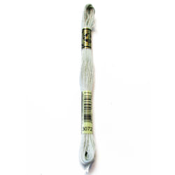 DMC 117-3072 Mouline Stranded Cotton Six Strand Embroidery Floss Thread  Light Beaver Grey  8.7-Yard