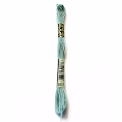 DMC 117-3817 Mouline Stranded Cotton Six Strand Embroidery Floss Thread  Light Celadon Green  8.7-Yard
