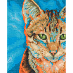 DMC Counted Cross Stitch Kit 8"X10"-Tabby (14 Count)