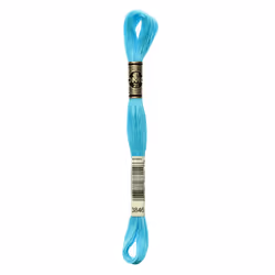 DMC Mouline floss/skein for sewing/embroidery - 8 metres - 3846 - Bright Turquoise, Light