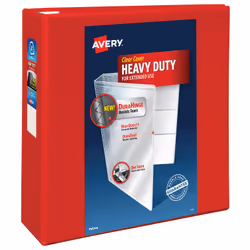 Avery 79326, D-ring, Storage, Red, Red, 780 sheets, 4 pockets
