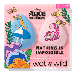 Alice in Wonderland 'Nothing Is Impossible', 2-Piece Makeup Sponge Set for Seamless Coverage and Easy Application, Hydrophili ...