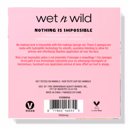 Alice in Wonderland 'Nothing Is Impossible', 2-Piece Makeup Sponge Set for Seamless Coverage and Easy Application, Hydrophilic Material to Reduce