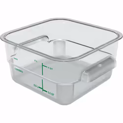 CARLISLE 1195007, Container, Square, 1.89 L, Transparent, Polycarbonate, -40 - 100 °C