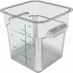 CARLISLE 1195107, Container, Square, 3.79 L, Transparent, Polycarbonate, -40 - 100 °C
