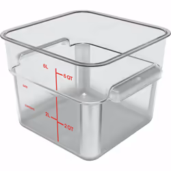 CARLISLE 1195207, Container, Square, 5.68 L, Transparent, Polycarbonate, -40 - 100 °C