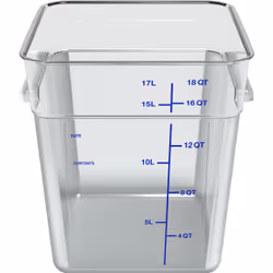 CARLISLE Squares Polycarbonate Food Storage Container 18 qt - Clear