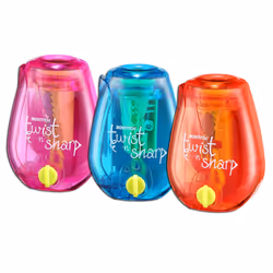 Bostitch Twist-n-Sharp Kids, Manual pencil sharpener, Assorted colours, Plastic, Ambidextrous, Not for children under 36 mont ...