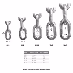 ABUS Hardened Steel 14KS 6 Foot x 9/16"" Thick Square Security Chain for Bikes  Containers  Trailers  ATV's  Motorcycles and Personal/Indust