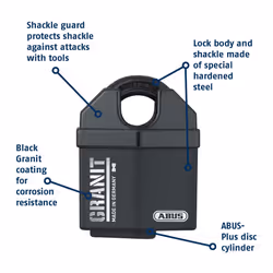 ABUS 37/60 KA Granit Alloy Steel Padlock Keyed Alike  Code 5544653