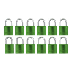 ABUS Green 72/40 Lockout Tagout Padlock w/ 1"" Shackle  12 Pack  Keyed