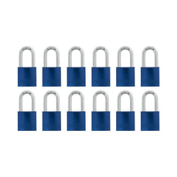 ABUS Blue 72/40HB40 Lockout Tagout Padlock w/ 1.5" Shackle, 12 Pack, Keyed Alike, 12 Padlocks with 24 Keys