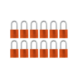 ABUS Orange 72/40HB40 Lockout Tagout Padlock w/ 1.5" Shackle, 12 Pack, Keyed Alike, 12 Padlocks with 24 Keys