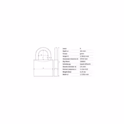 ABUS 72/40 KD Aluminum Safety Padlock Keyed Different Padlock with 1"""" Shackle  Green