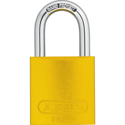 ABUS Yellow 72/40 Lockout Tagout Padlock w/ 1"""" Shackle  Single Padlock  Keyed Different  1 Padlock with 2 Keys