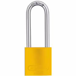 ABUS Lockout Padlock, KD, Yellow, 1/4 in. Dia, 3" Shackle