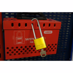 ABUS Lockout Padlock, KD, Yellow, 1/4 in. Dia, 3" Shackle