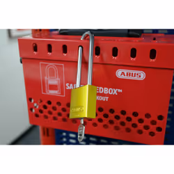 ABUS Lockout Padlock, KD, Yellow, 1/4 in. Dia, 3" Shackle