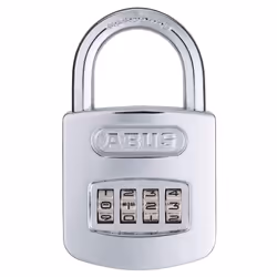 ABUS 160/50 B 160 All Weather Chrome 4 Dial Combination Padlock Black