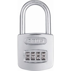 ABUS 160/50HB50 Weatherproof Resettable Chrome Combination Padlock  4 Dial  with 2 Long Shackle