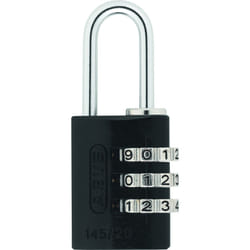 ABUS 145/20 C 20mm Body 3 Dial Resettable Combination Padlock  Black