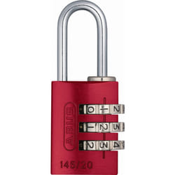 ABUS 145/20 C 20mm Body 3 Dial Resettable Combination Padlock  Red