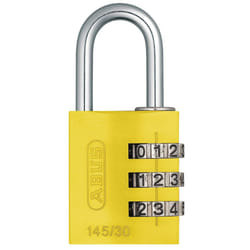 ABUS 145/30 C 30mm Body 3-Dial Resettable Combination Padlock  Yellow